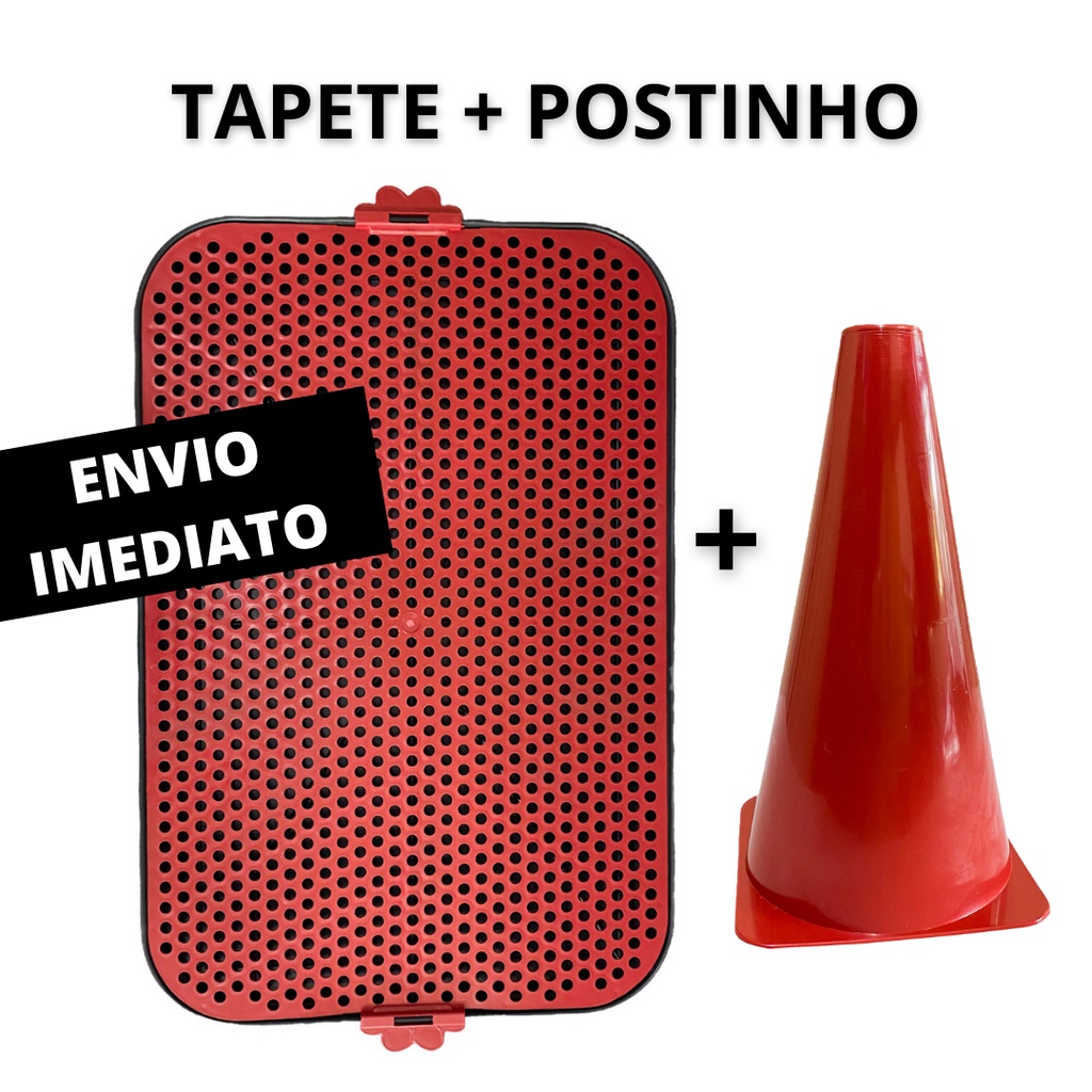 Kit Postinho Educador Poste Xixi Fácil + Xixi Dog Tapete Higiênico Canino  Vermelho