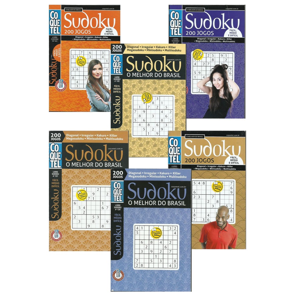 Kit 3 Revistas Coquetel Sudoku