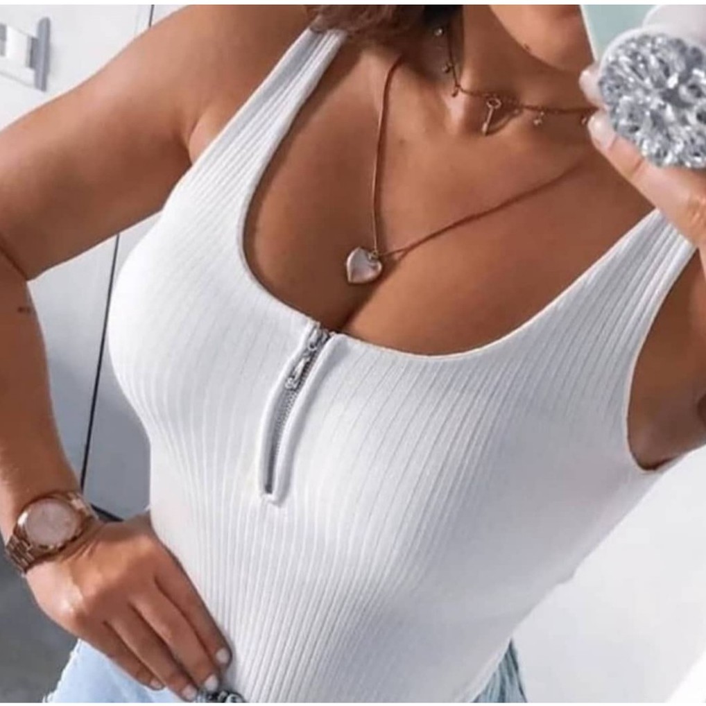 body canelado com ziper feminino , bory feminino , moda feminina