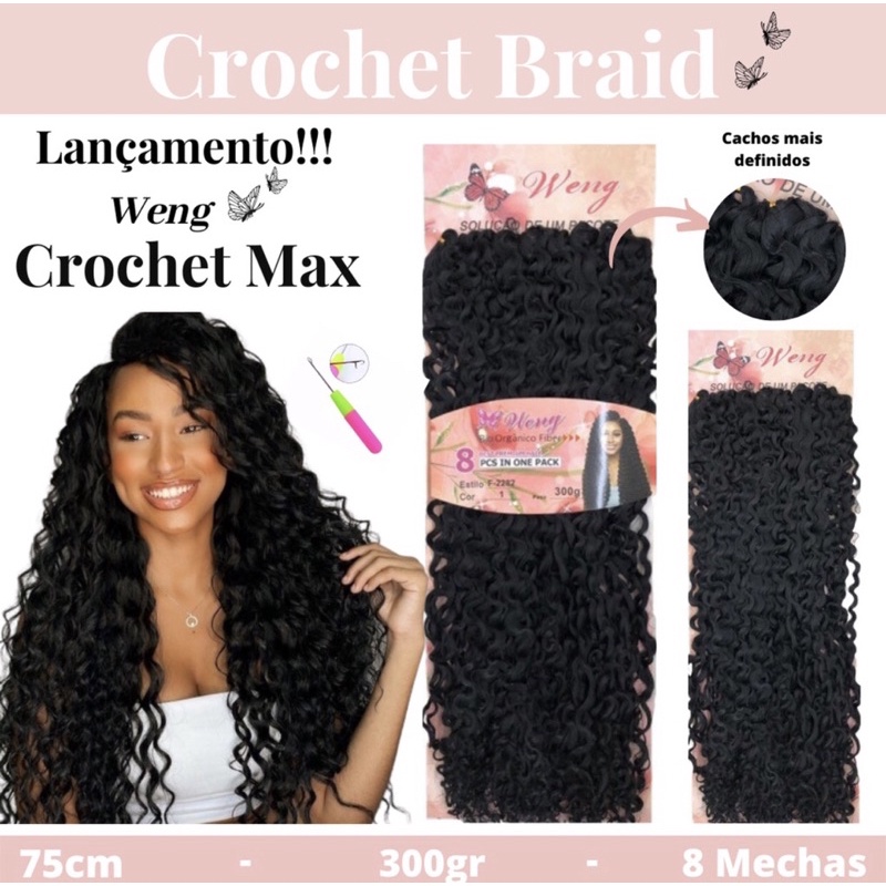 Cabelo 100% Orgânico Idêntico Ao Humano Crochet Braid cacheado