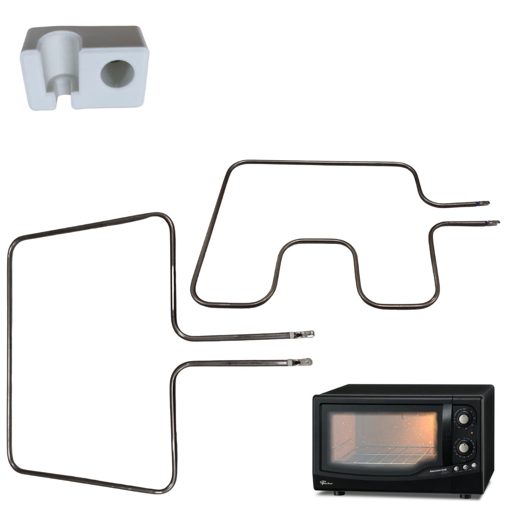 Kit 2 Resistências 110V + 1 Porcelana Para Forno Fischer