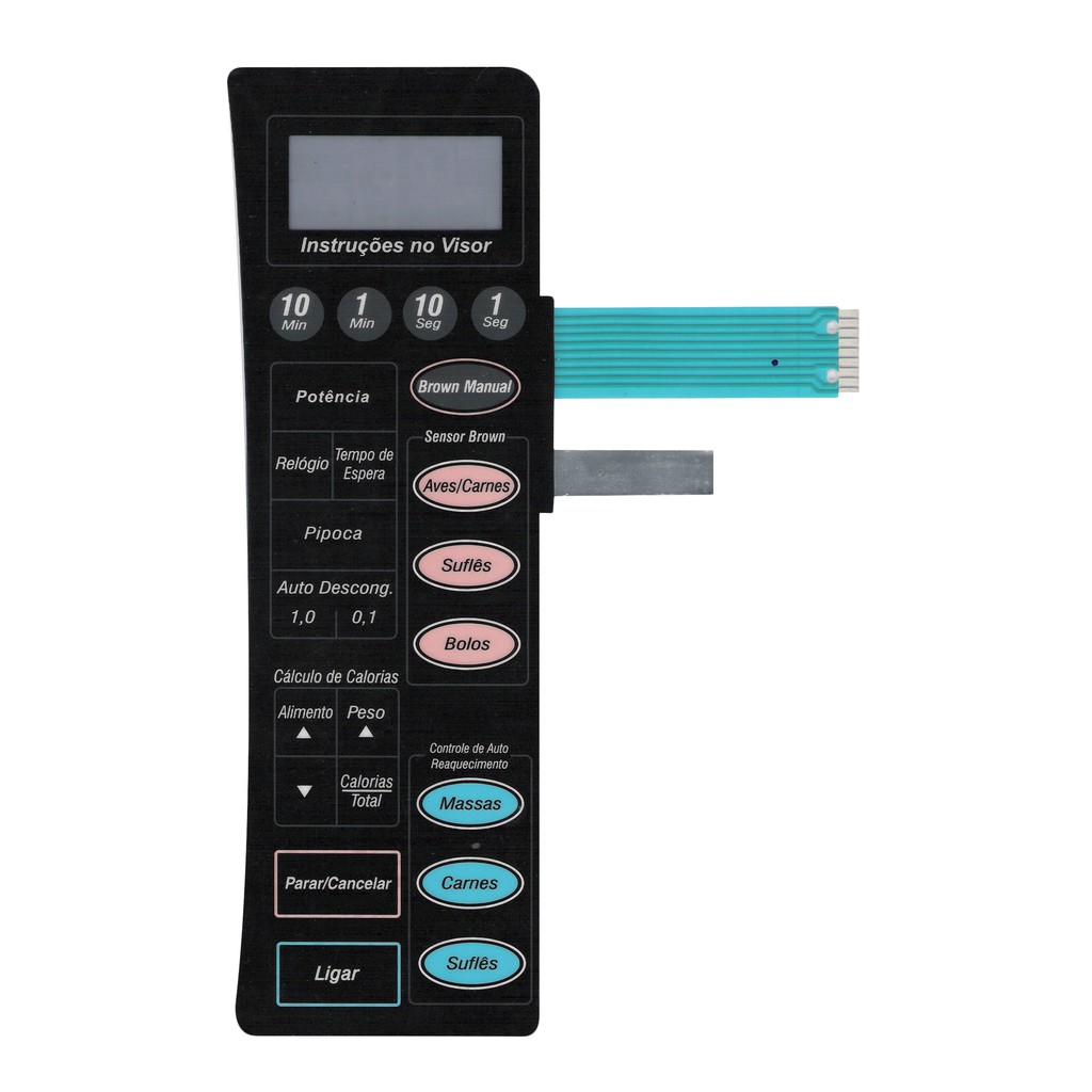 MEMBRANA MICRO-ONDAS COMPATÍVEL COM PANASONIC NN7956 CURVADA PRETA