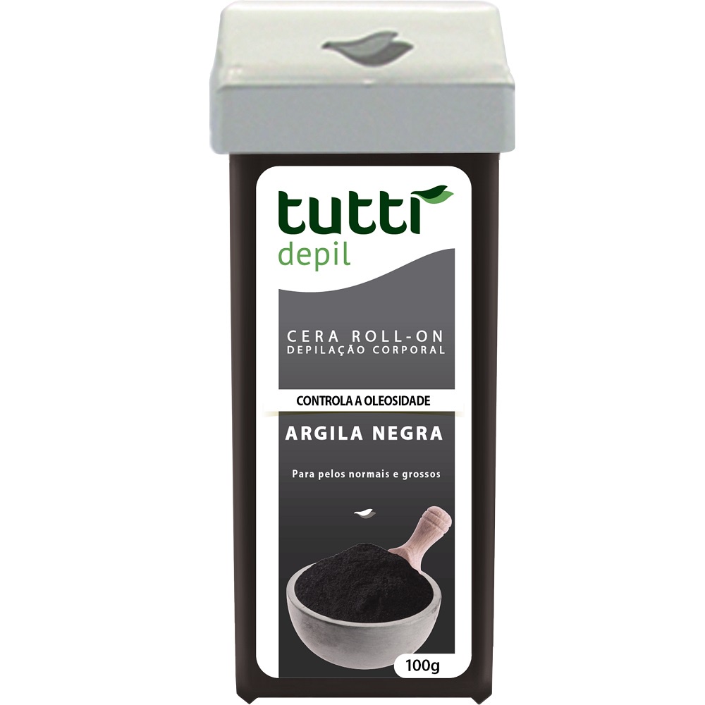 Refil Cera Depilatória Roll On Tutti Depil 100g Argila Negra
