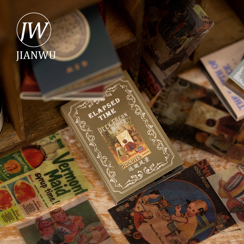 JIANWU 50 Folhas Vintage Padrão De Ácido Sulfuricidade Memo Pad DIY Diário Scrapbooking Decoração Do Telefone Material De Papel Notepad