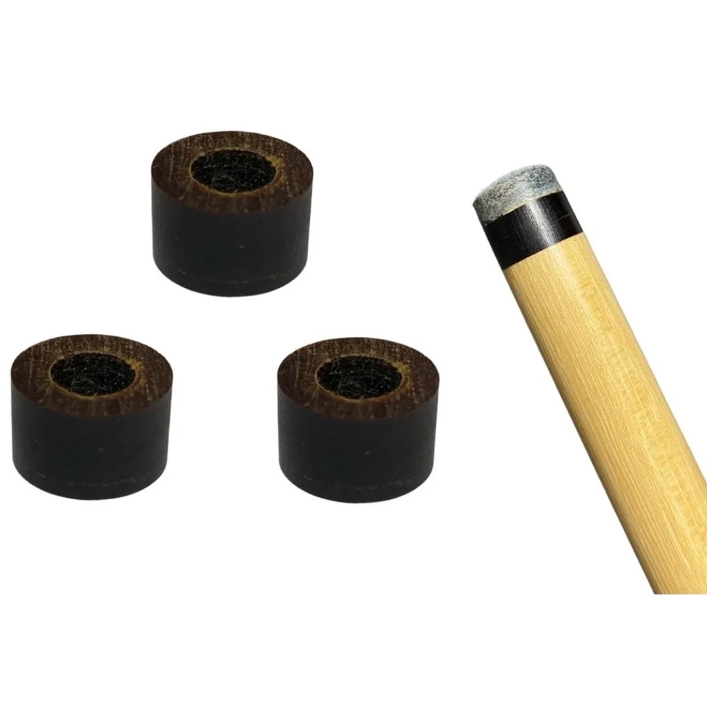 3 Virolas De Fenolite 11mm Para Tacos De Sinuca Bilhar 3 Unidades