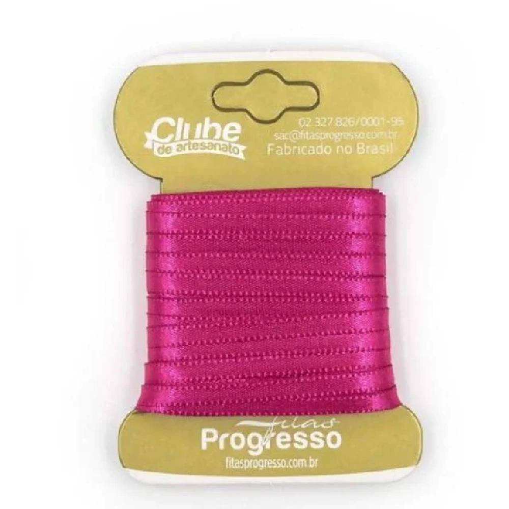 Fita em Cetim - Cor 303 Pink - 10mx4mm - 1un - Progresso em Oferta na Shopee