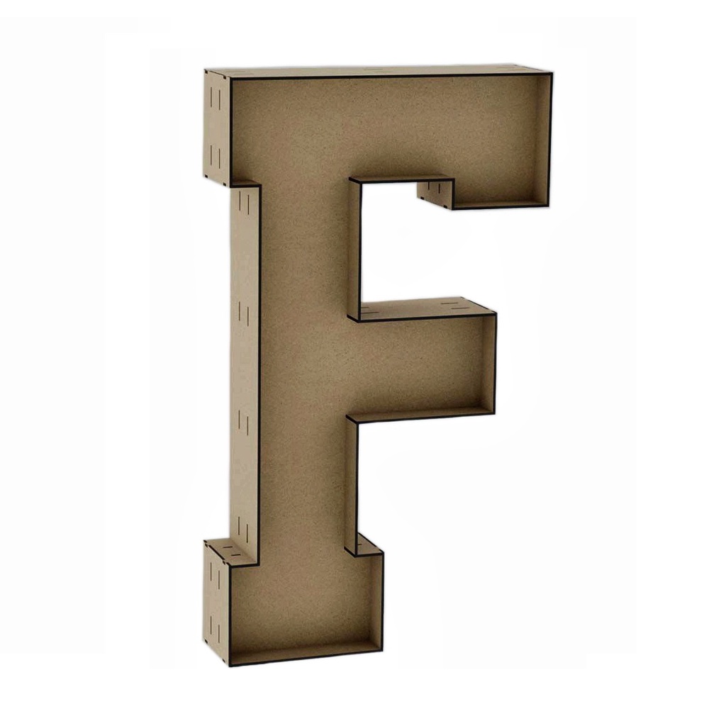 Letra Caixa F 30cm MDF Decoração Festa Nome Palavra Número
