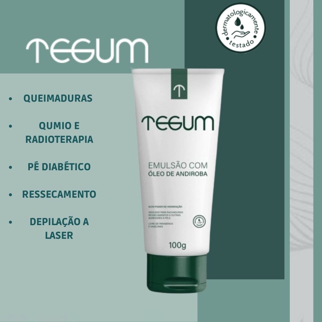 Creme Hidratante Cicatrizante Tegum Loção Emulsão Com Óleo De Andiroba Anti Inflamatório Metrom 100g em Oferta na Shopee