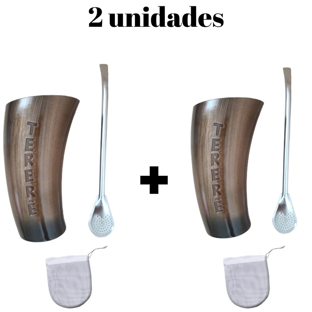 kit terere copo cuia guampa terere bomba com filtro