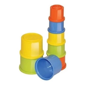 Brinquedo Bebê Educativo Potes Coloridos Empilhar Encaixar