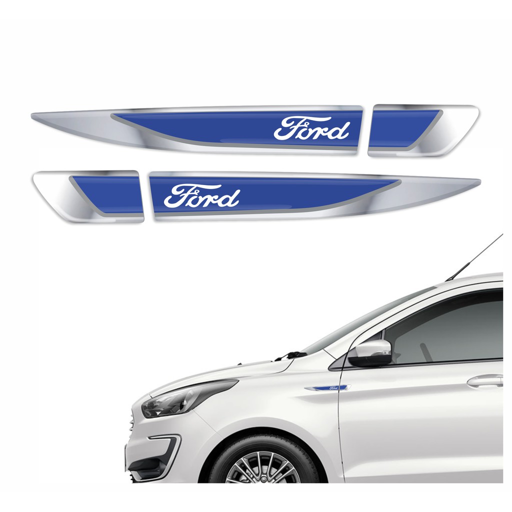 Par Adesivos Aplique Lateral Ford Ka Resinados Azul Kit R903