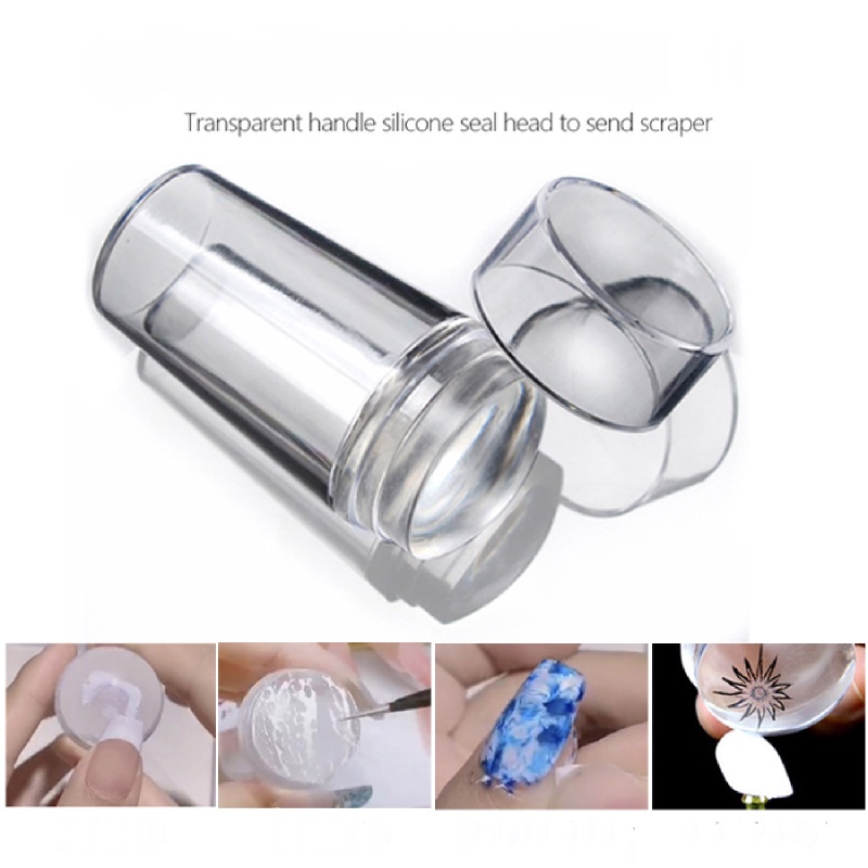 Ferramentas De Unhas Carimbo Cabeça De Silicone Transparente Geléia em Oferta na Shopee
