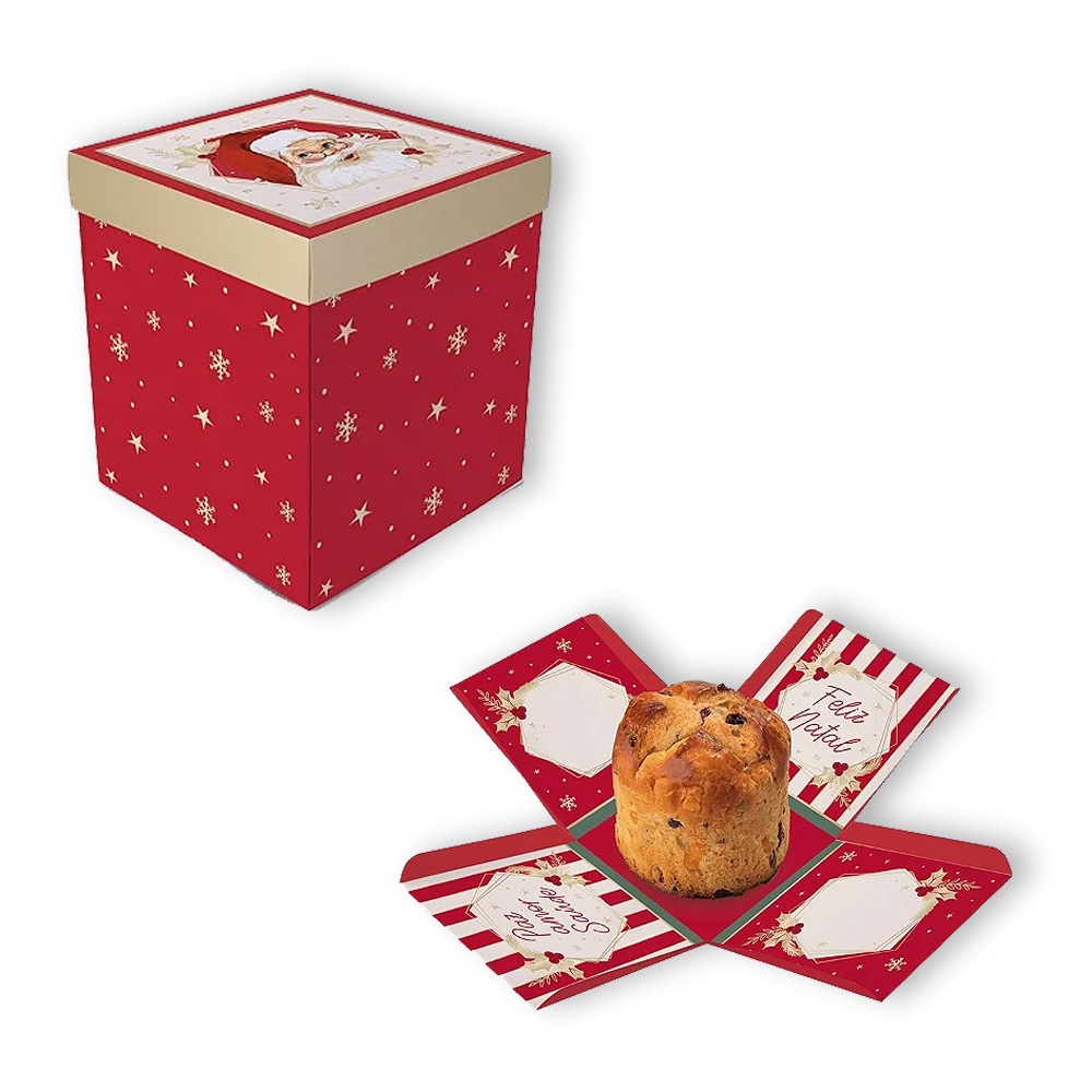 Caixa Panetone Explosão - Natalino - Natal - 1 Un. - 500g
