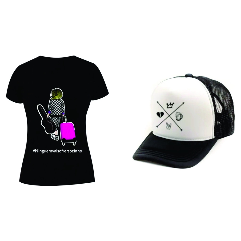 Kit Blusa Camisa+Boné Marilia Mendonça Homenagem Música