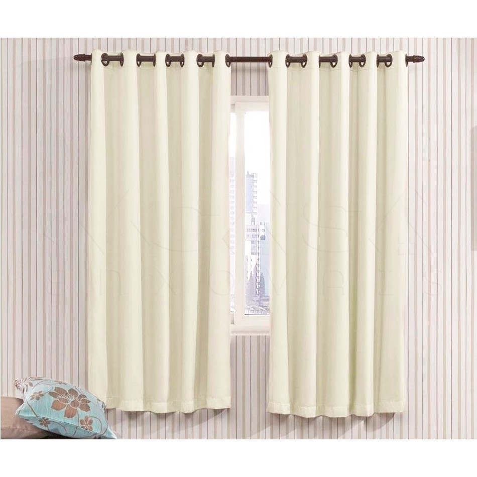 Cortina Basic Microfibra Palha 2,80x1,70 para varão simples - Cortina Para janela de Sala ou Quarto