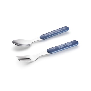 Kit Talheres Aço Inox Hot Cold Azul Fisher Price BB1126