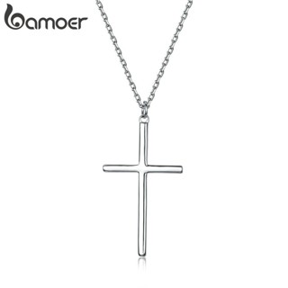 Bamoer Colar Com Pingente Cruz Prateado Cor De Rosa Dourado YIN076-L em Oferta na Shopee