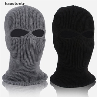 [haostontr] Boné De Inverno Tricotado Quente Macio 2 Buracos Chapéu De Esqui Balaclava Tático Do Exército em Oferta na Shopee