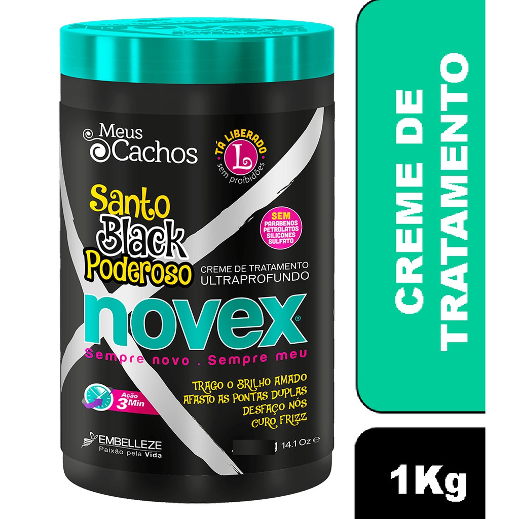 Creme de Tratamento Novex Meus Cachos Santo Black Poderoso 1Kg