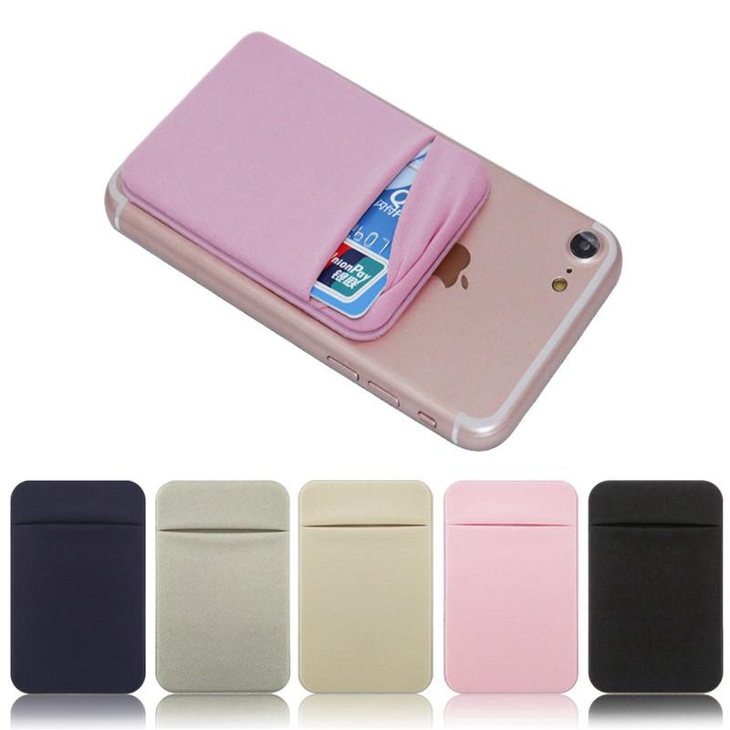Carteira de Lycra Elástica Adesiva para Celular / Porta-Cartão Adesivo para Crédito/Identidade