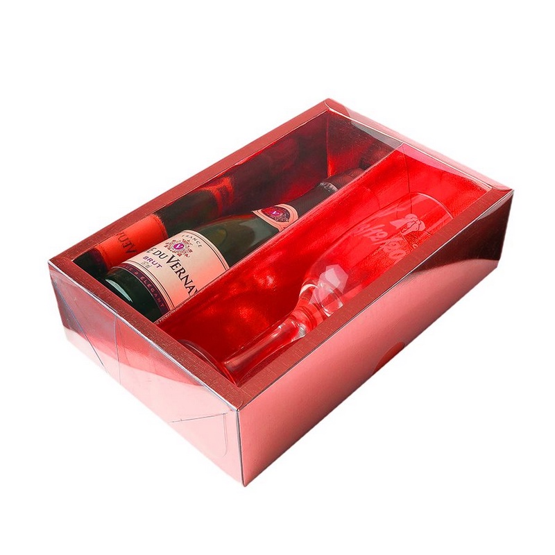 Caixa Mini Champanhe e Taça (20,5cm x 13cm x 6cm) Vermelha 5 unidades - Stationery
