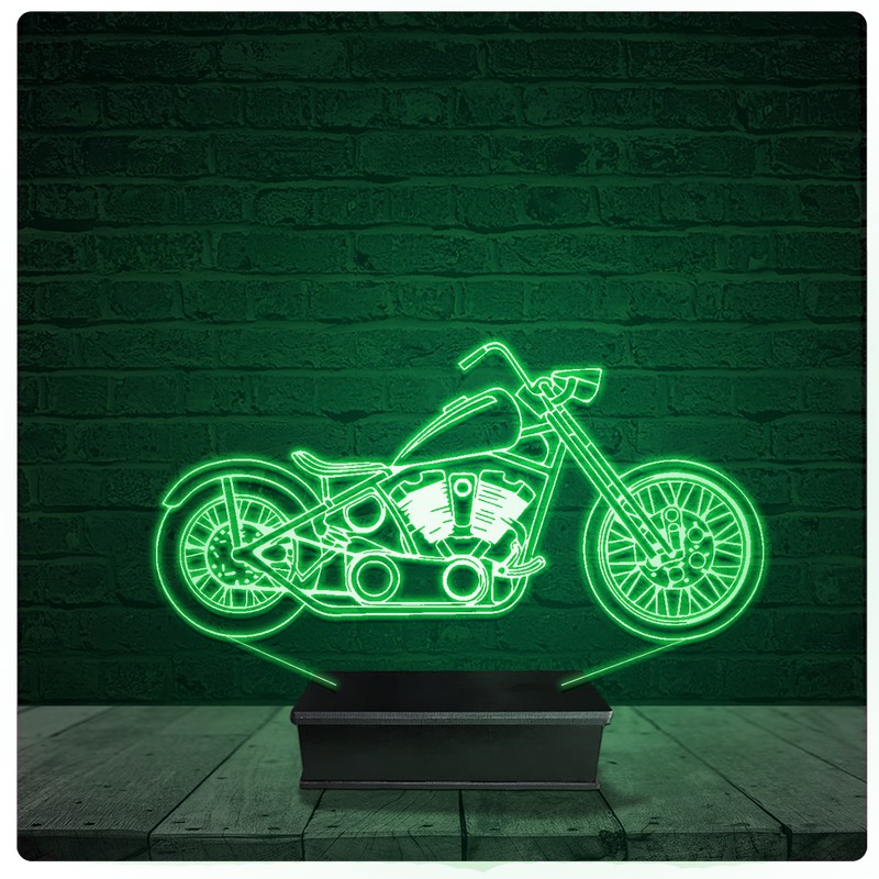Luminária Abajur Acrílico Led - Moto Custom