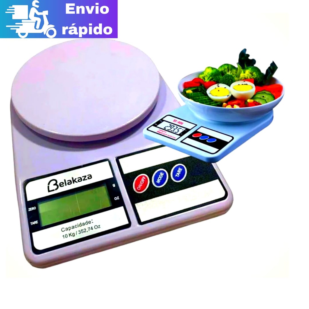 Balança de Cozinha Digital 10 kg Alta Precisão Para Alimentos Dieta Fitnes Nutrição Display Digital