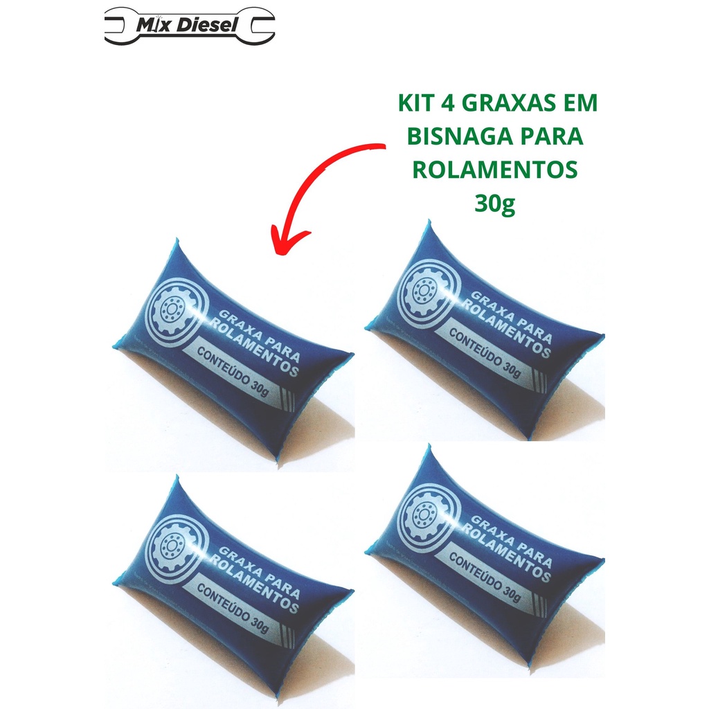 Kit 4 Graxas Em Bisnaga Para Rolamentos 30g