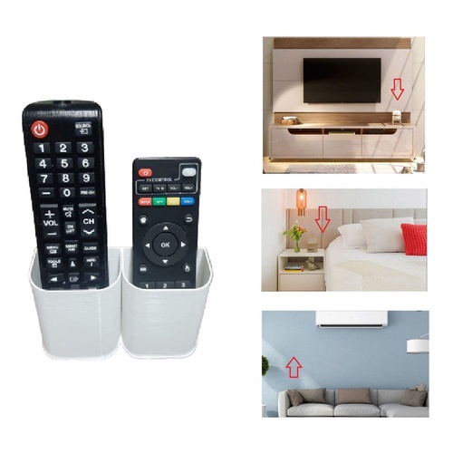 Suporte De Parede Controle Remoto Tv Universal Duplo Pkt Ar em Oferta na Shopee