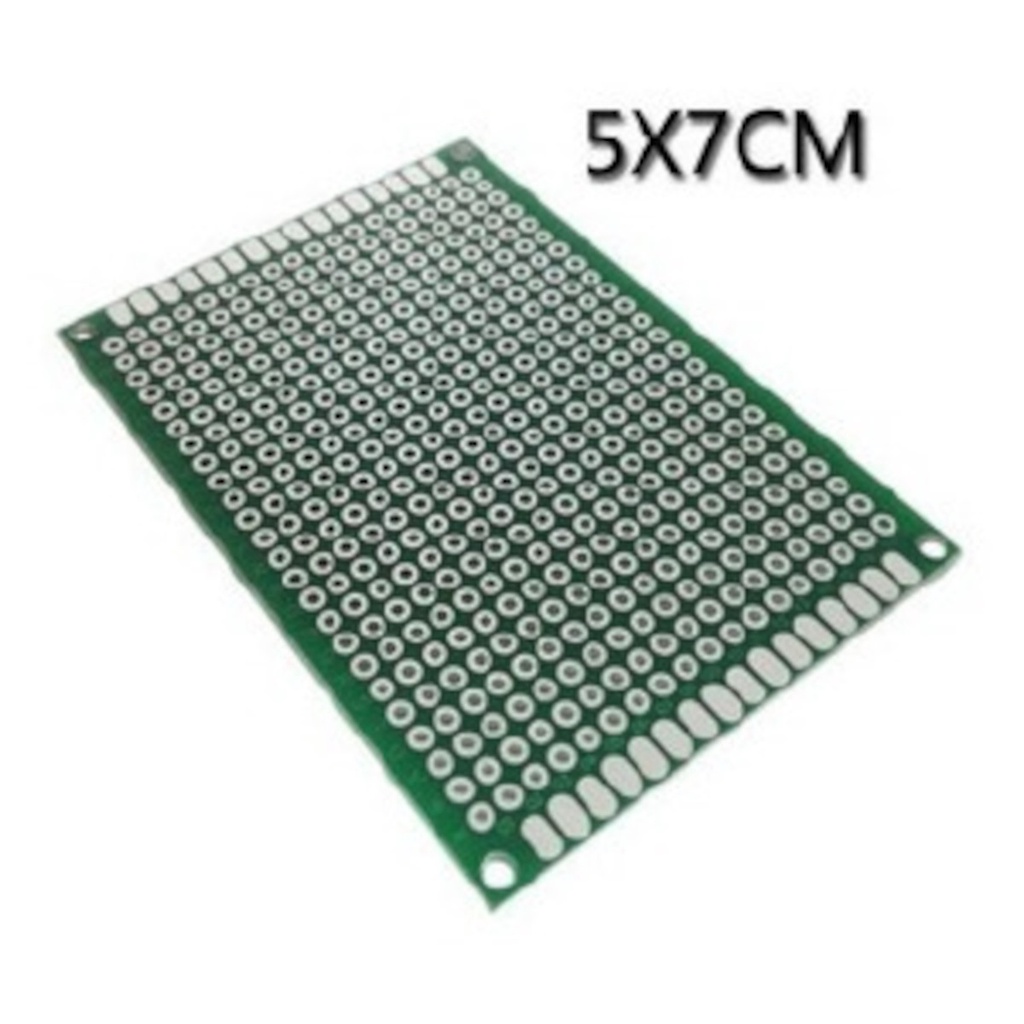 Placa Perfurada Dupla Face 7x5cm PCB Protoboard Arduino ESP32 ESP8266 DIY Eletrônica Kit Projetos