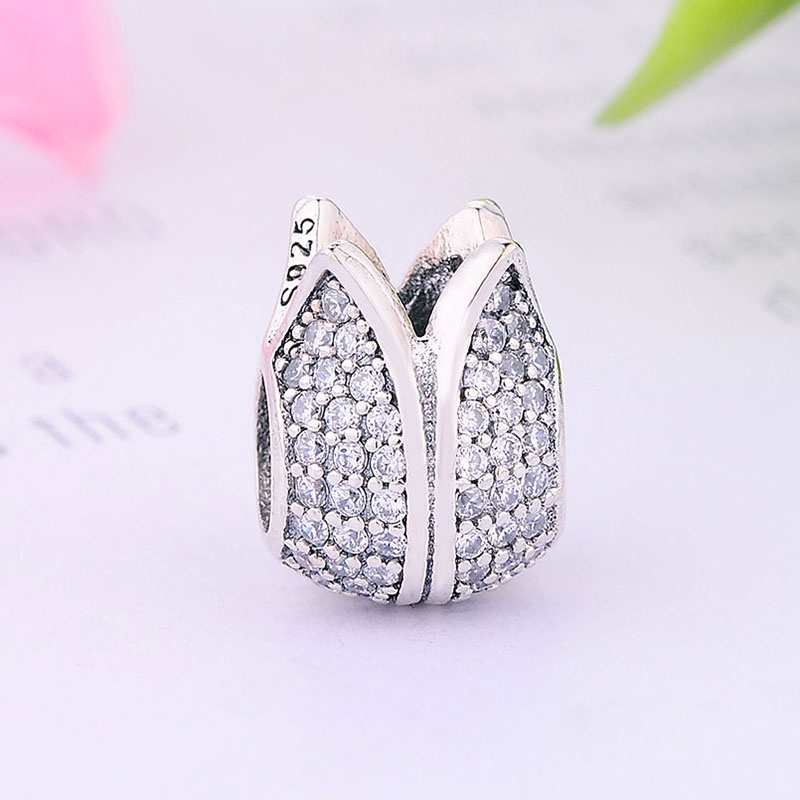 Pand * ora Acessórios Novos Bloom Flower Bud Charm Bead Silver Jewellery et Charms Presentes De Bricolage Para Senhoras/Meninas p818