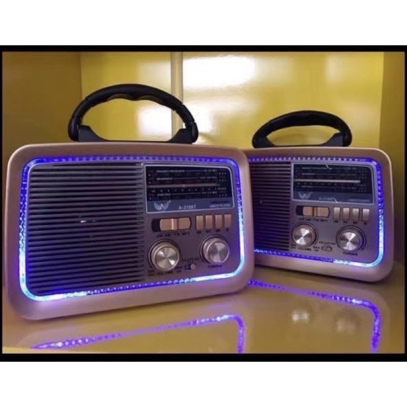 Rádio Am Fm Bluetooth Usb Retro Vintage Altomex A3188 - Pilha Bateria E Tomada - Caixa Som Estilo Antigo Madeira