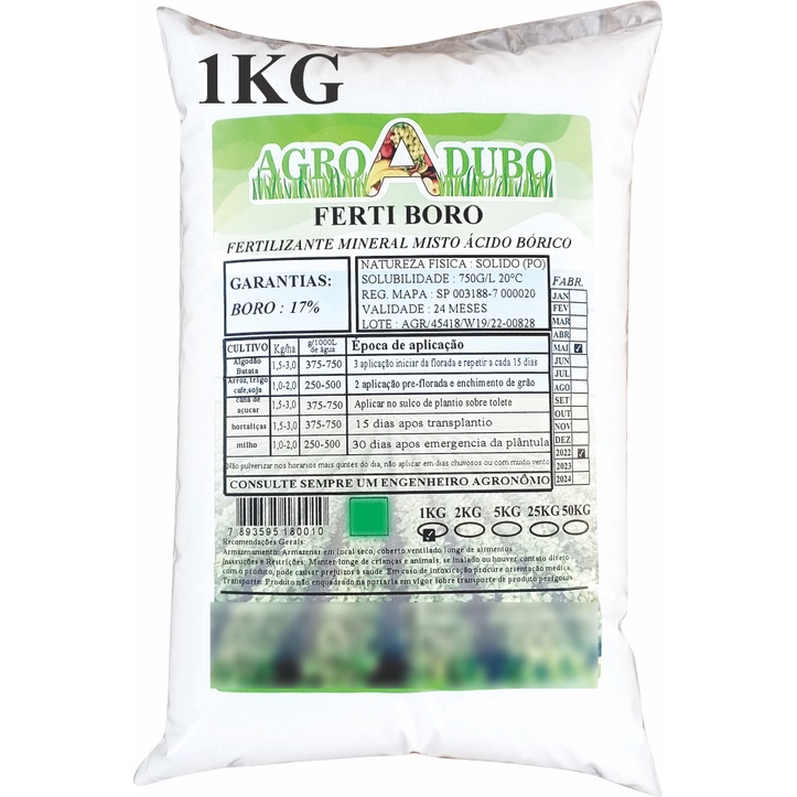 Ácido Bórico Puro Soluvel Fertilizantes 1Kg