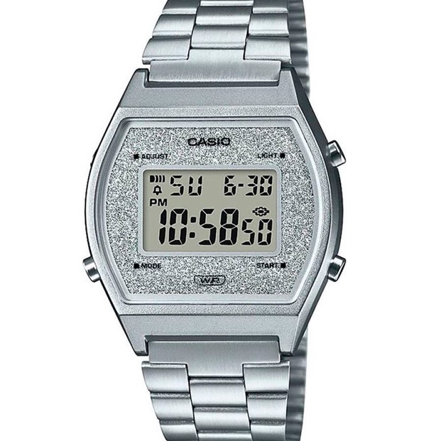 Relógio Casio Feminino Vintage Prata Gliter B640wdg-7df