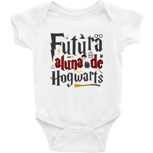 Roupa Body Bebê bebe infantil Futura Aluna De Hogwarts - grifinória sonserina lufa lufa potter bruxa bruxo