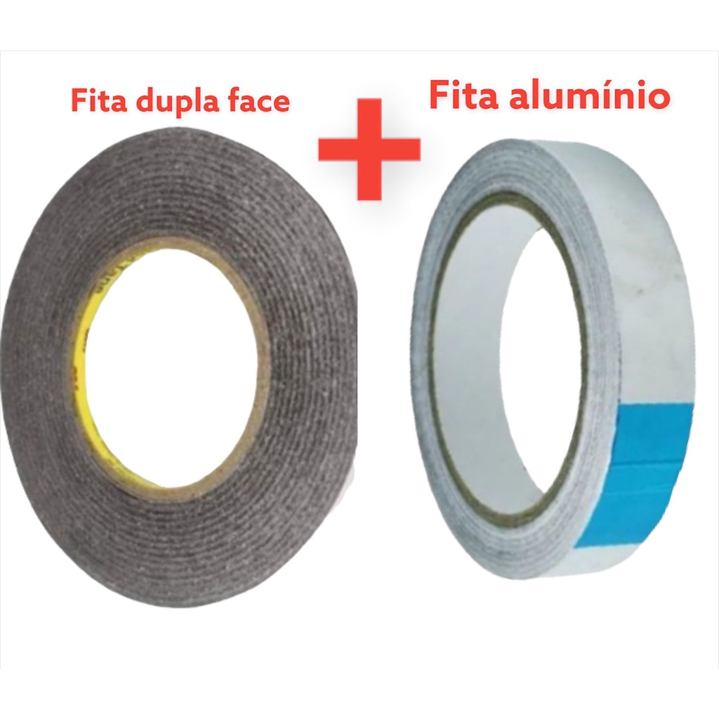 kit Fita dupla face Fita Adesiva 3m P/ Tela Celular Dupla Face 1 fita aluminio alta temperatura manutenção celular