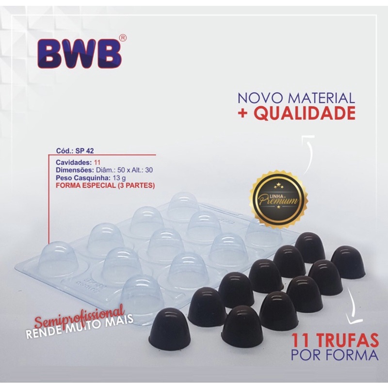 1~4 Novidade Forma Silicone SP Trufa Grande 60g Ref 42 Bwb  cod 3502 (CHOCO) em Oferta na Shopee