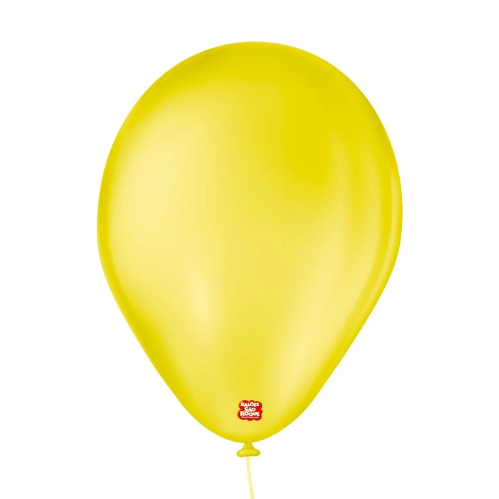 Balão De Festa Liso - 7" 18cm - Amarelo Sol - 50 unidades - Balões São Roque - Home & Living