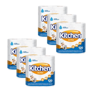 Kit 6 Papel Toalha Kitchen Ultra com 120 Folhas cada