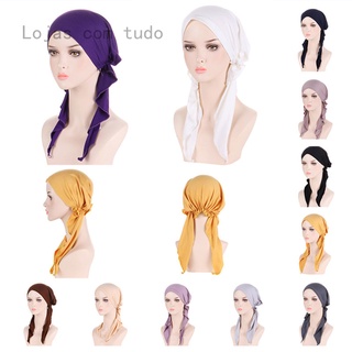 Turbante Feminino Pré-Tie Chapéu Lenço Flexível Para Quimioterapia