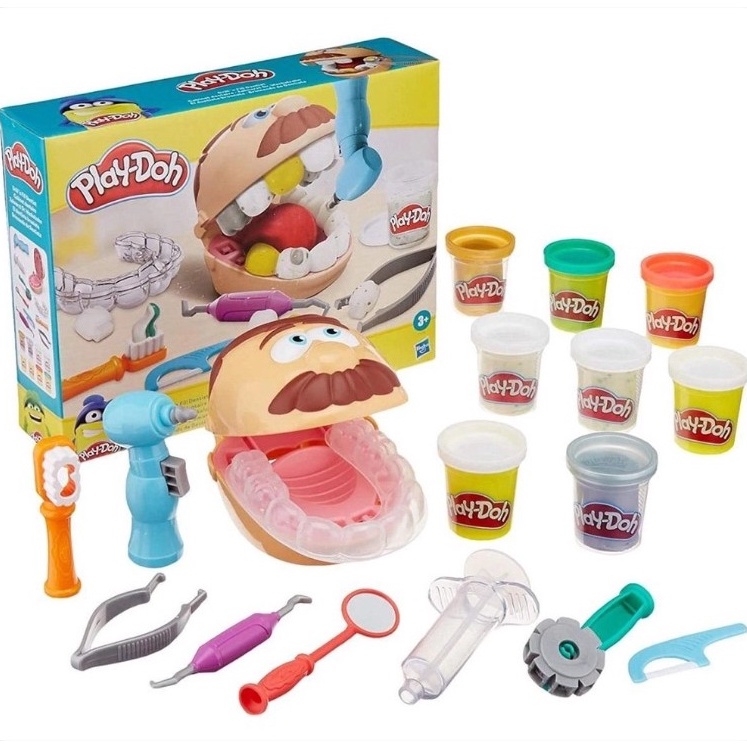 Massinha de Modelar Dentista Grande Play Doh - Higiene Bucal Aprender Brincando Dentinhos