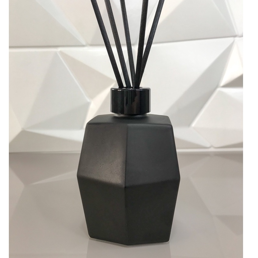 Frasco De Vidro Difusor Diamante 250 Ml Varetas De Algodão