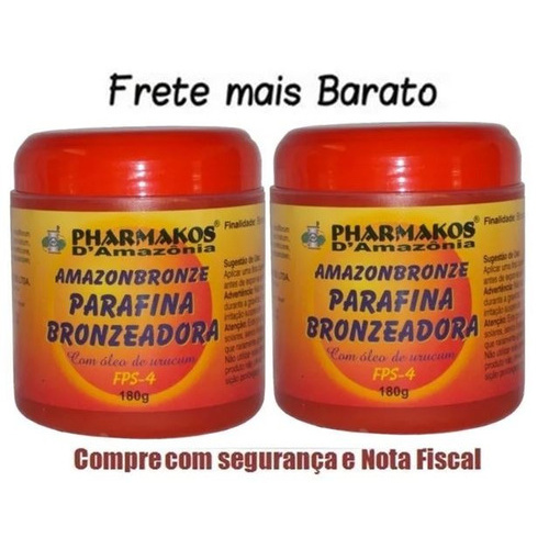 2 Parafina Bronzeadora Pharmakos Oleo Urucum 180g