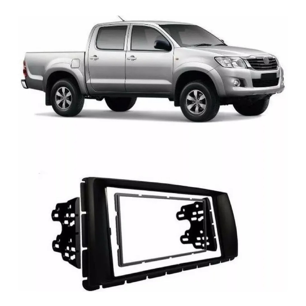 Moldura Painel 2 Din 2din Hilux 2012 2013 2014 2015 Preta