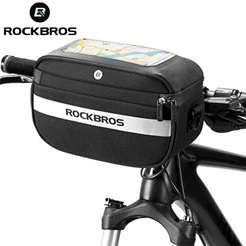ROCKBROS Moldura Bolsa Telefone À Prova D'água Suporte Refletivo Para Bicicleta Tela Sensível Ao Toque Com Alça De Ombro