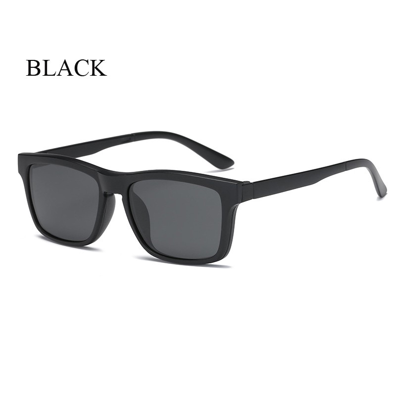 Polarizados Óculos De Sol Magnéticos Clipe Miopia Quadrados Unissexo Polaroid Encaixe Oculos Com Ímã 1 + 1 — imagem 2 de 2