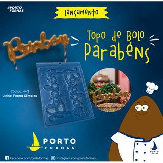 1~5 Forma Simples Porto Acetato TOPO DE BOLO PARABÉNS– CÓD P443 em Oferta na Shopee