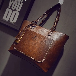 Bolsa Tiracolo/De Mão Feminina De Couro PU Flexível/Transversal/Vintage/Retrô
