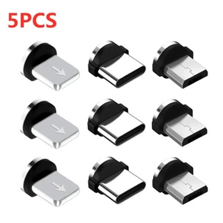 5 Pcs Plugue Do Cabo Magnético Redondo Tipo C Micro USB Plugs Rápido Carregamento Adaptador De Telefone Microusb-Carregador De Ímã em Oferta na Shopee
