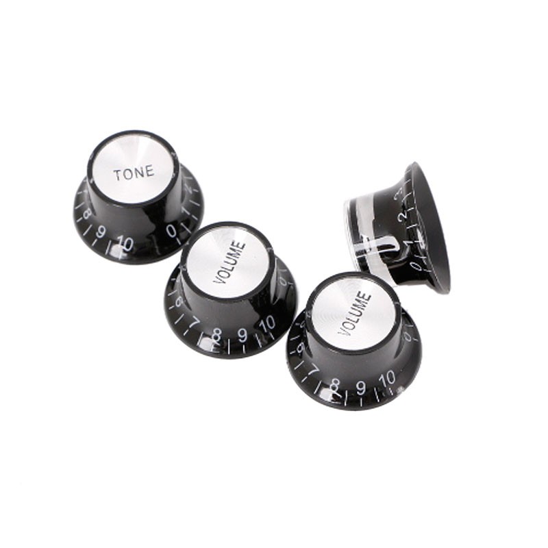 2 2 Botões Botões Da Guitarra Controle Sino Chapéu Potenciômetro Prata Para